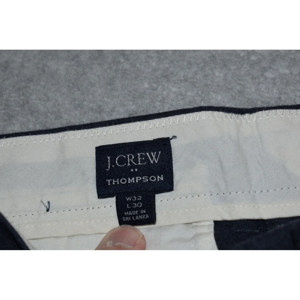 J.Crew Thompson Tapered Pants Mens 32x28 Navy Blue Cotton Chino Dress Trousers